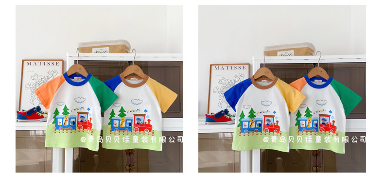 儿童短袖t恤夏装火车半袖日系卡通儿童插肩短袖潮牌外贸童装批发详情25