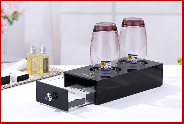 酒店牙具盒亚克力宾馆洗漱用品盒客房耗品纸巾盒托盘遥控盒收纳盒详情10