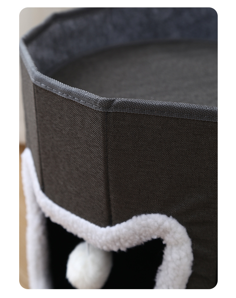 Wholesale of new cross-border foldable double-layer cat beds that are suitable for all seasons, warm, scratch-resistant and washable pet beds pic 11