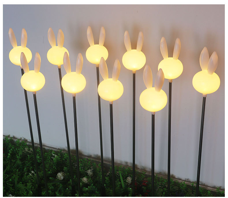 Rabbit animal-shaped reed lamp, outdoor landscape lamp, cute little white rabbit shaped lamp, beautiful Chen rabbit ear insert lamp pic 11