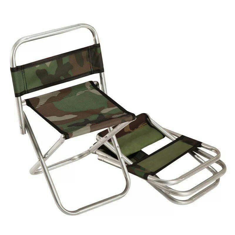Thickened camouflage backrest stool, outdoor travel portable backrest chair, fishing folding stool, telescopic metal stool pic 5