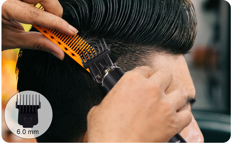 HATTEKER multi-color oil-tipped engraved scissors, full-body water-washable shaped clippers, portable USB charging multi-color simple hair clippers, cross-border trade pic 10