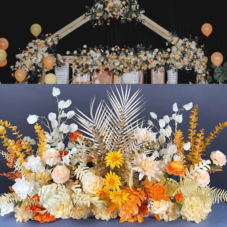 新款婚礼装饰婚庆花艺仿真花吊顶假花塑料花地排花引路T台插花详情15