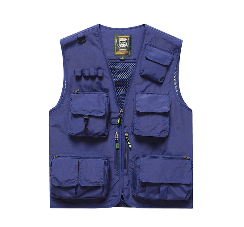 工装跨境透气坎肩马甲定制男士摄影多口袋钓鱼安全反光背心印logo详情27