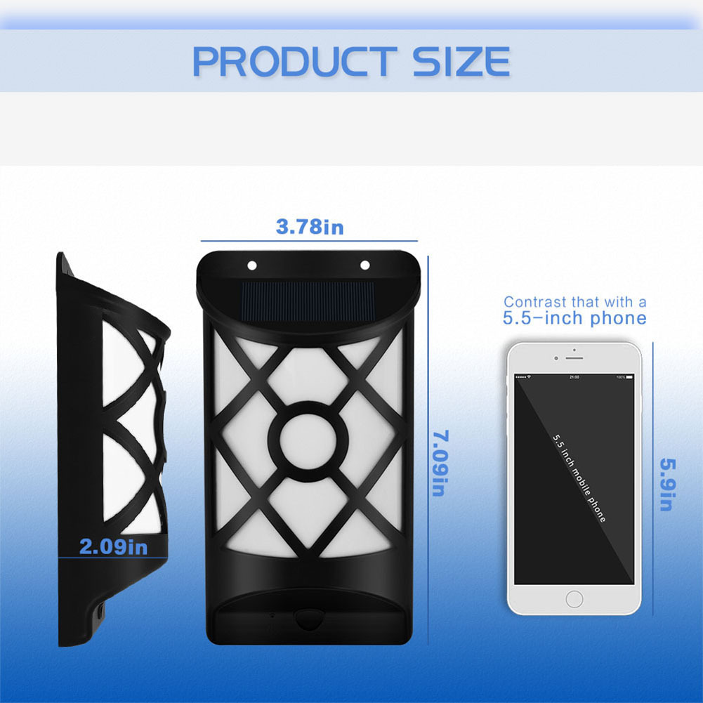 New solar wall lamps, led flame lamps, outdoor garden lamps, garden landscape decorative lamps, and household sensor street lamps pic 36