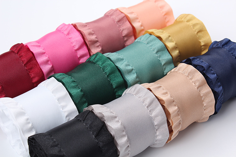 Dingxin Korean imported woven tape, polyester ruffled edge, ruffled edge, skirt edge ribbon, diy handmade hair accessory, bow ribbon pic 7