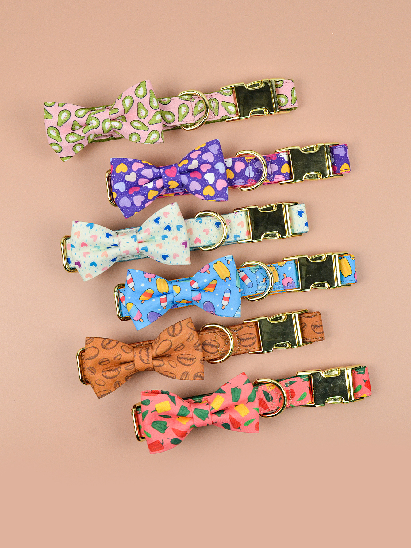 唛迪跨境新品春夏INS风重工合金配件蝴蝶结宠物猫狗项圈脖圈套装插扣金属宠物项圈详情5