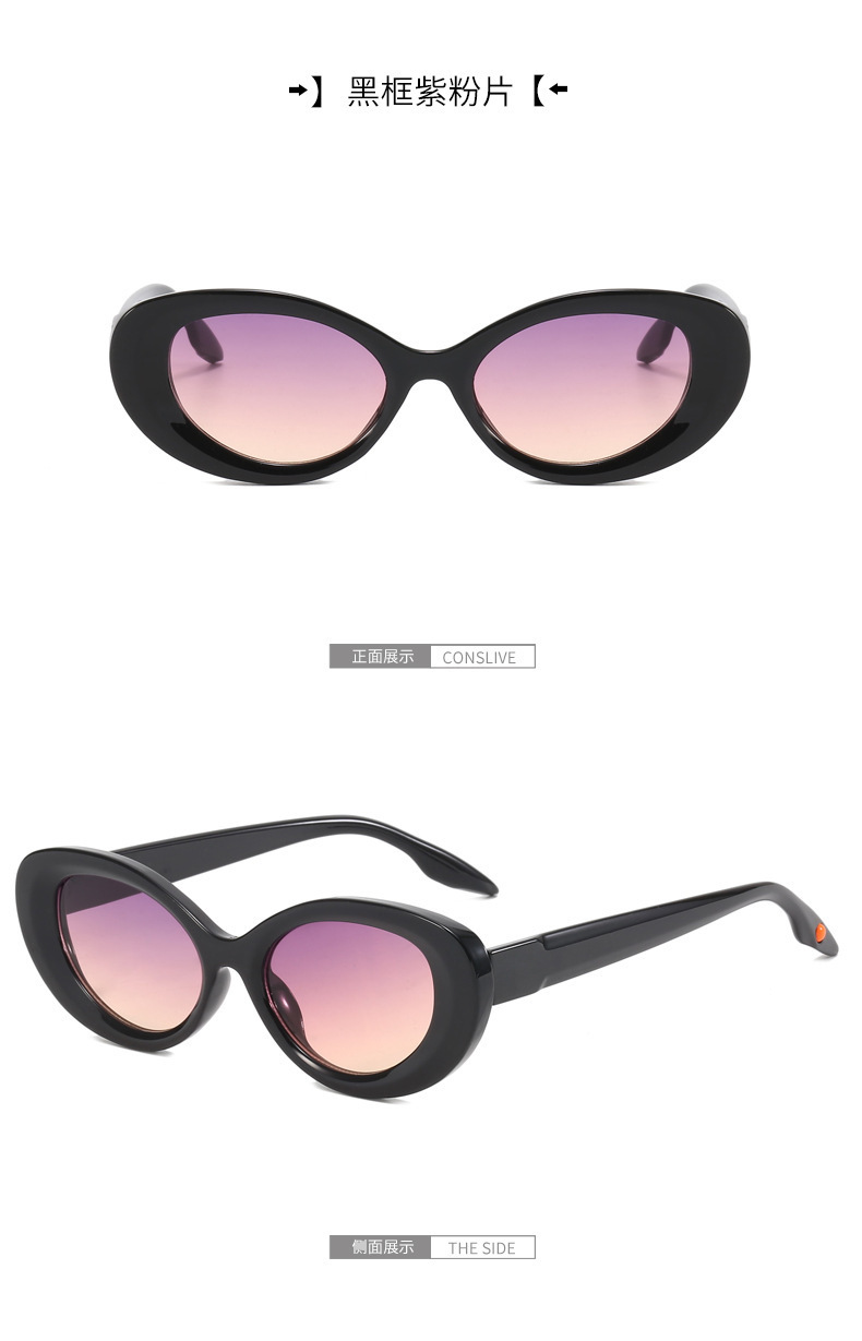 欧美跨境 新款2302椭圆小框太阳镜 时尚潮流PC框太阳眼镜网红墨镜详情13