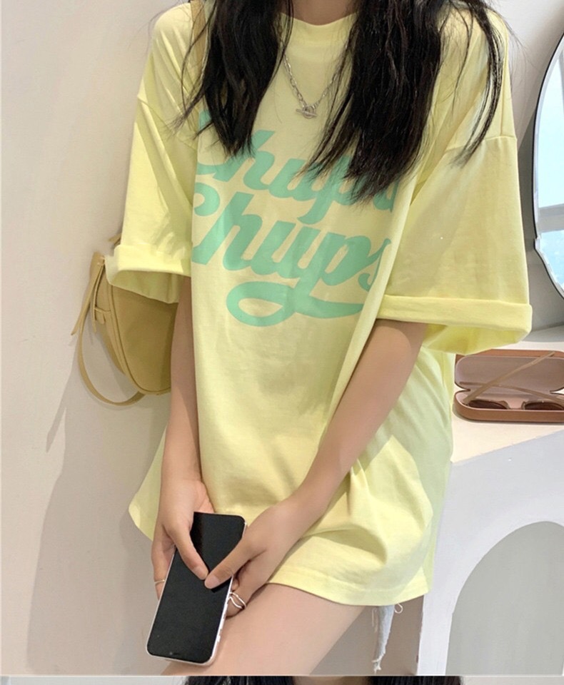 宽松圆领中长款短袖T恤女夏季时尚韩版棉质舒适减龄休闲上衣代发详情10