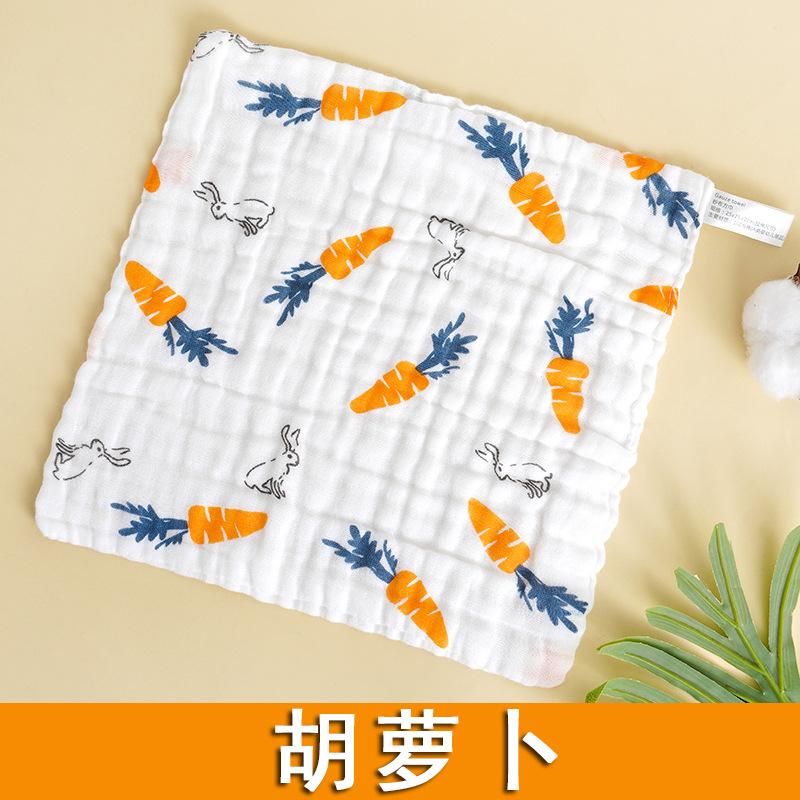 方巾纯棉六层纱布a类婴儿小方巾宝宝洗脸口水巾全棉手帕小方巾详情8