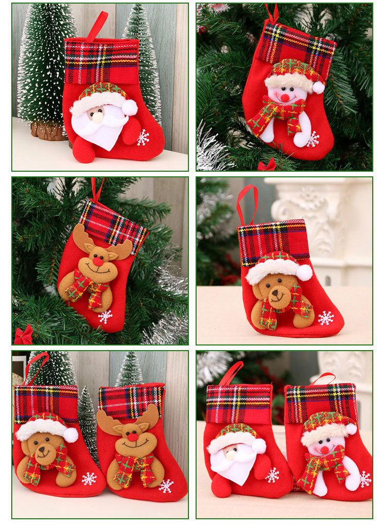 圣诞节圣诞袜 圣诞礼物袋圣诞小袜子挂件圣诞树挂饰装饰品袋子详情22