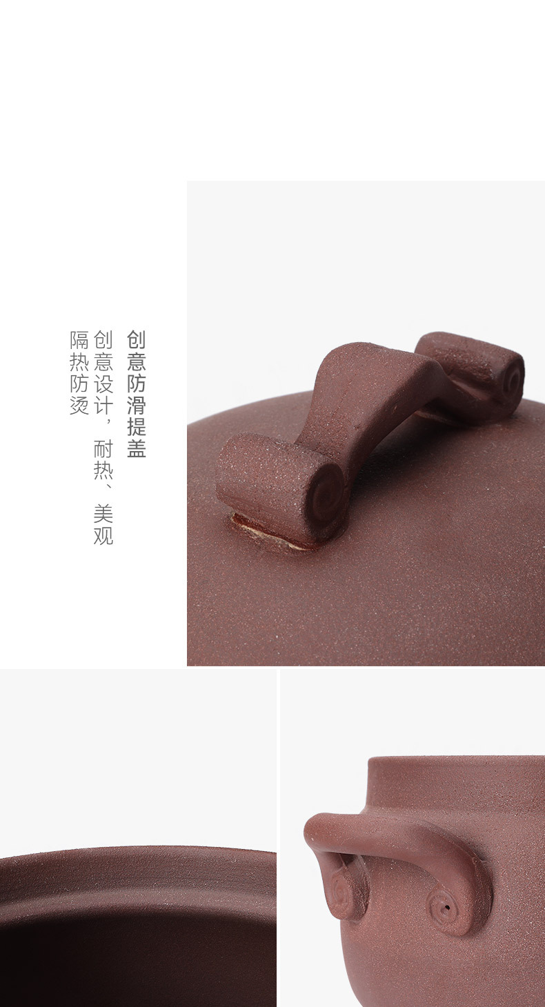 Tao Bao Wang Old-style unglazed clay pot stew pot, household gas stove, open flame clay pot for making soup and stewing dishes, dry cooking clay pot pic 10