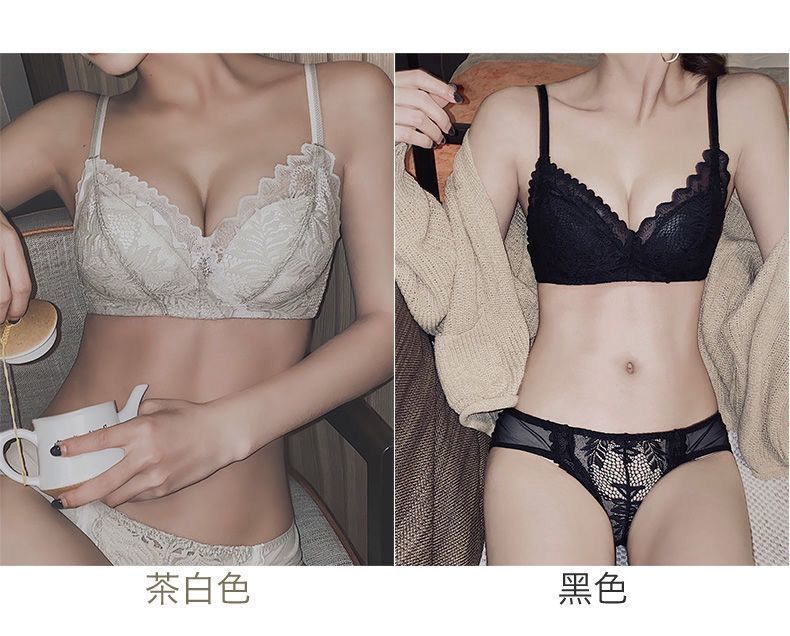 广东汕头蕾丝内衣女小胸聚拢防下垂无钢圈揭阳女士法式文胸罩套装详情21