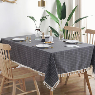 American country-style handcrafted crochet tassel tablecloth with geometric rhombus-shaped hollowed-out decorative fabric as a shooting prop pic 14