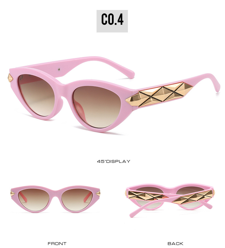 2023外贸跨境爆款朋克太阳镜女 欧美街拍摩登复古猫眼形墨镜详情10