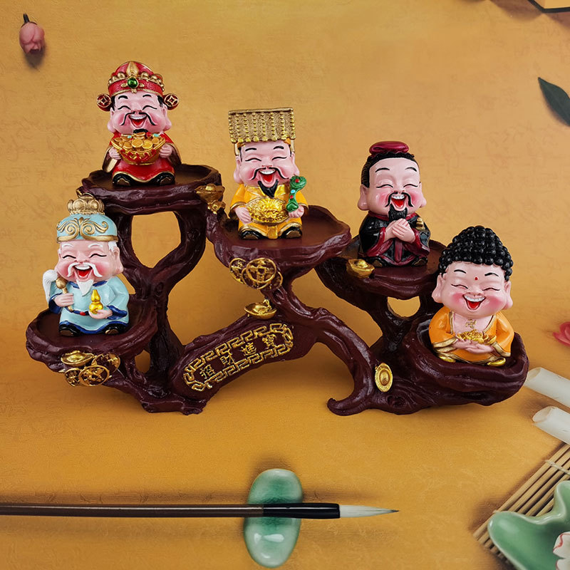 卡通财神五福财神摆件家居装饰中式商务礼品五圣君摆件财神摆设详情20