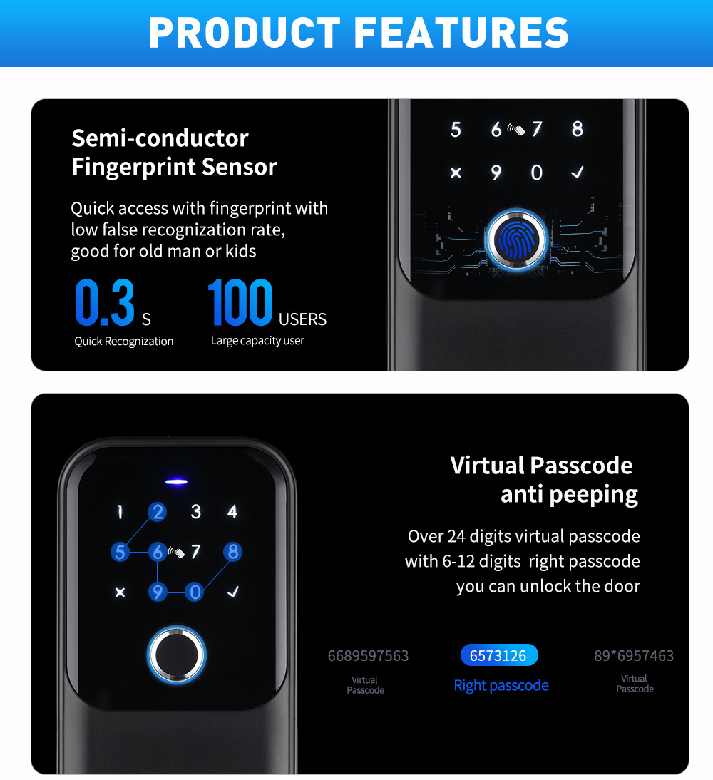 Tongtong Tuya APP Outdoor waterproof smart Key Box Fingerprint Password Card Swiping multi-functional Lock box pic 10
