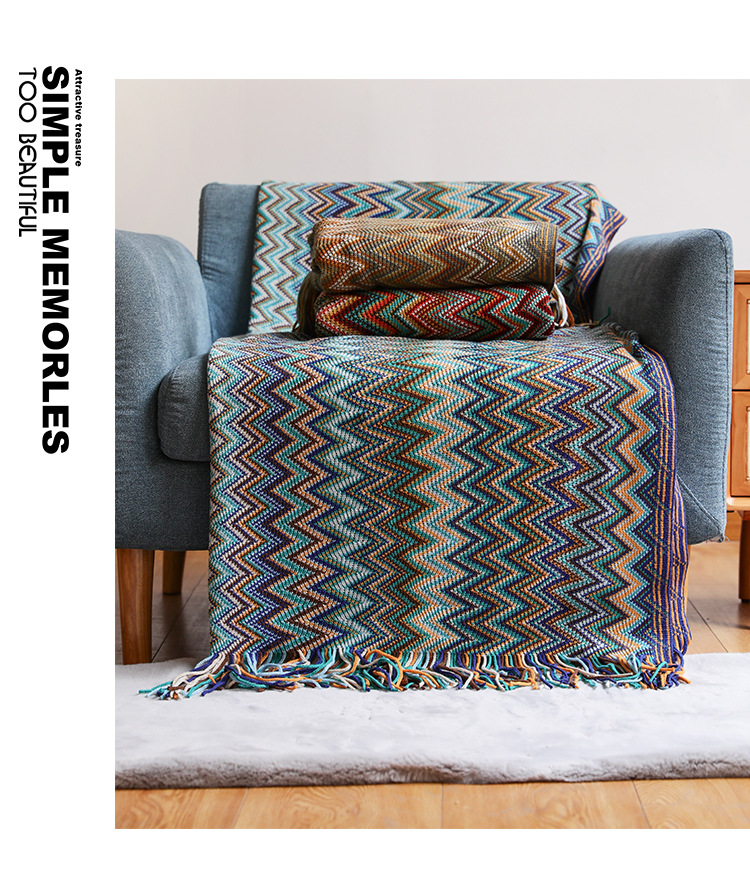 Bohemian sofa blanket, cover blanket, Nordic blanket, summer knitted blanket, office nap blanket, air-conditioned blanket, lap blanket pic 26