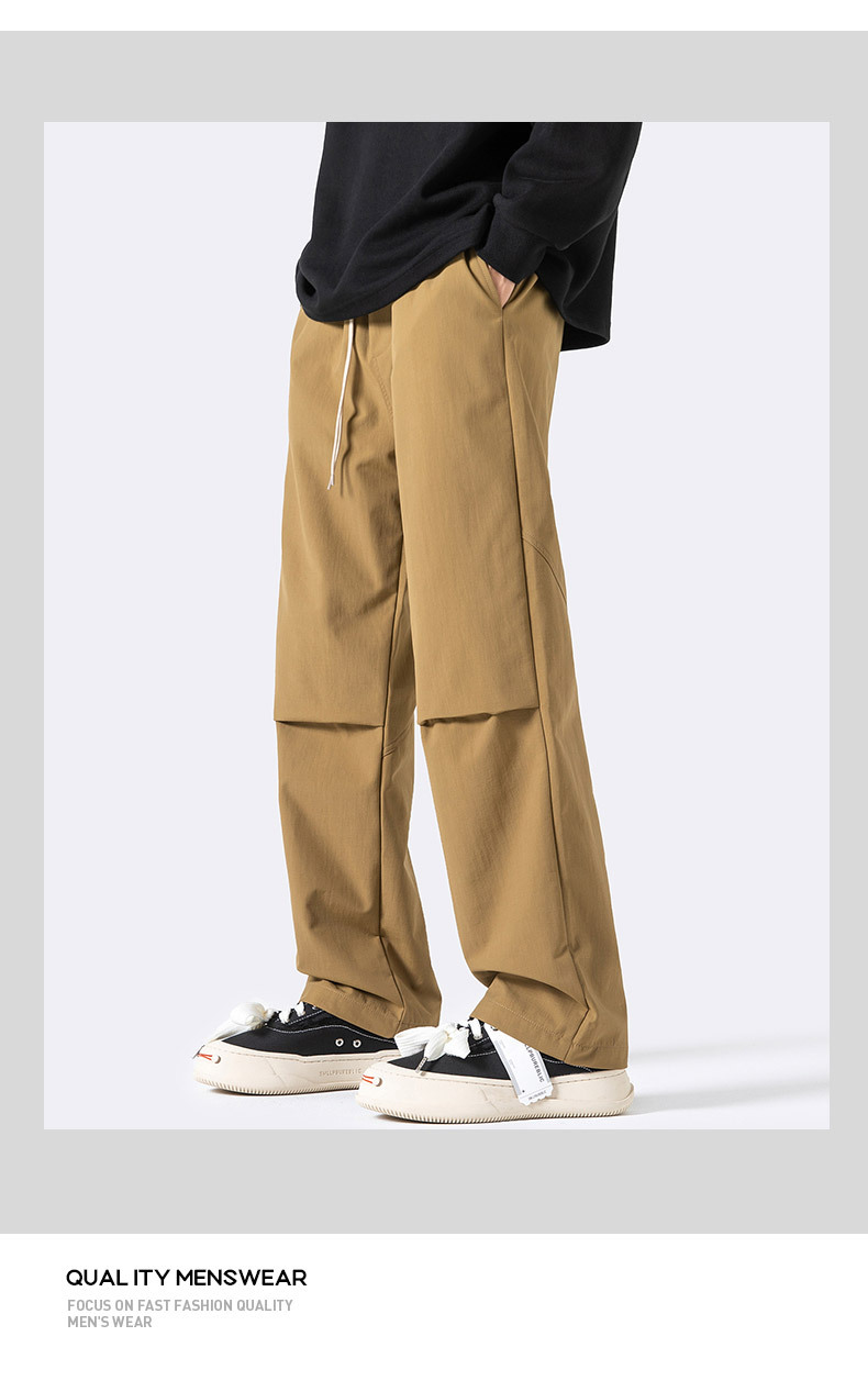 美式降落伞兵裤子男士秋季新款ins潮牌直筒长裤多巴胺宽松休闲裤详情18
