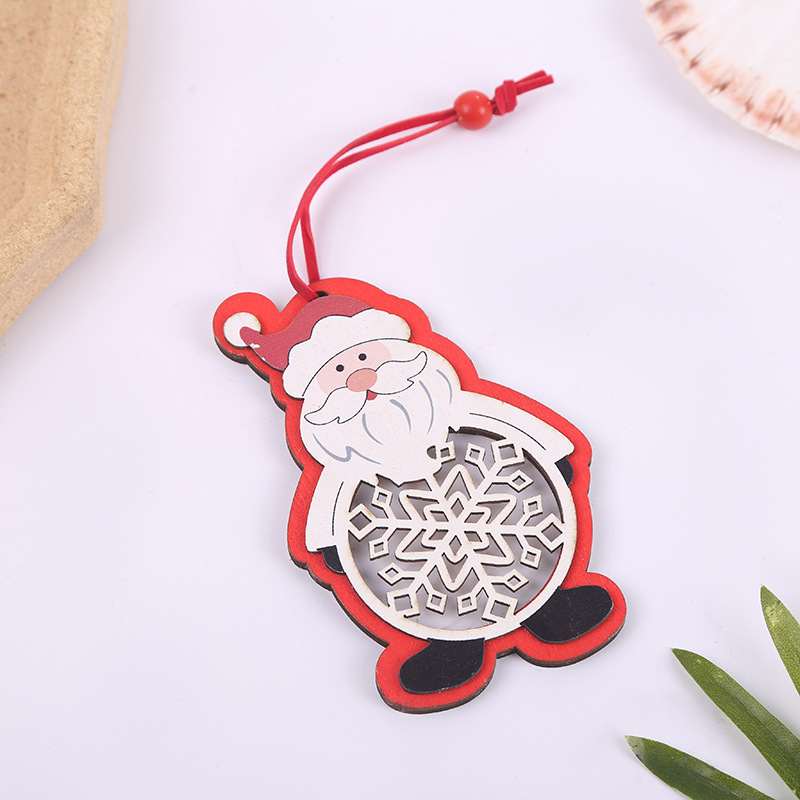 Christmas wooden pendants, festival supplies, wooden creative Christmas trees, snowman pendants, deer Christmas tree scene arrangements pic 9