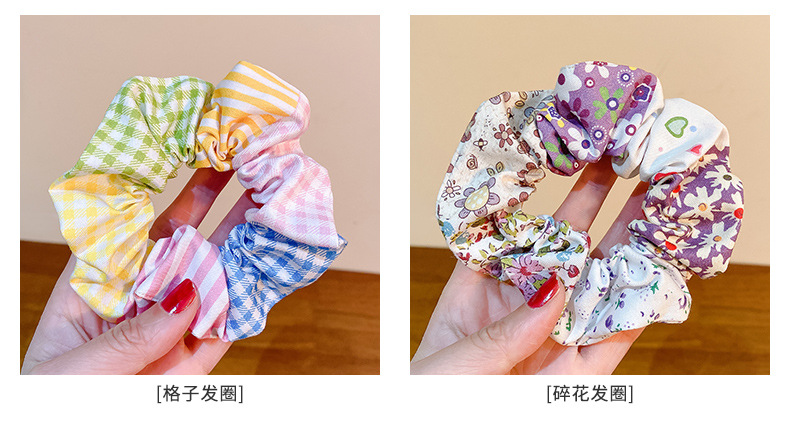 2023春季碎花发圈田园风格纹大肠发圈发饰女再生可回收布料RPETG详情4