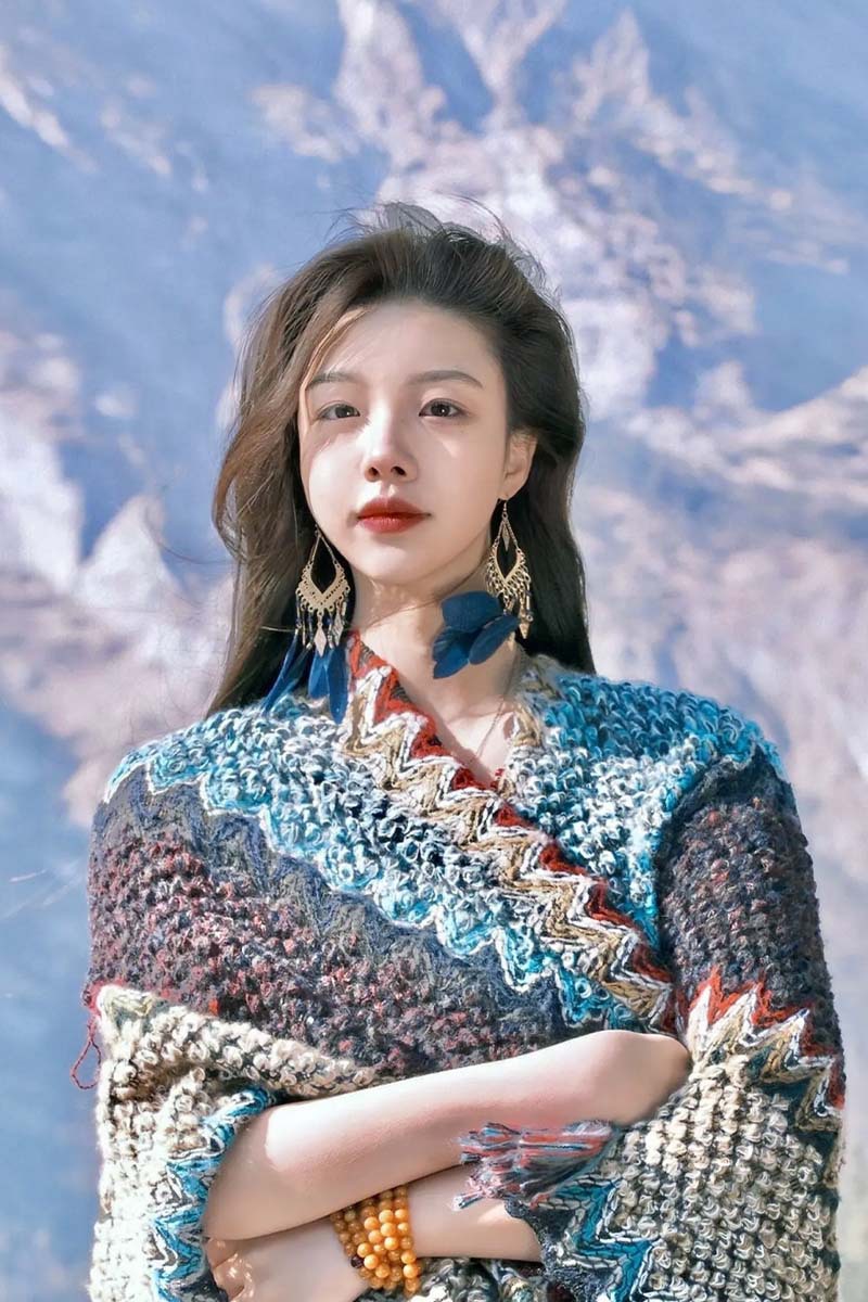 爆款马海毛制云南丽江大理西藏旅游度假民族风披肩女外搭保暖披风详情5