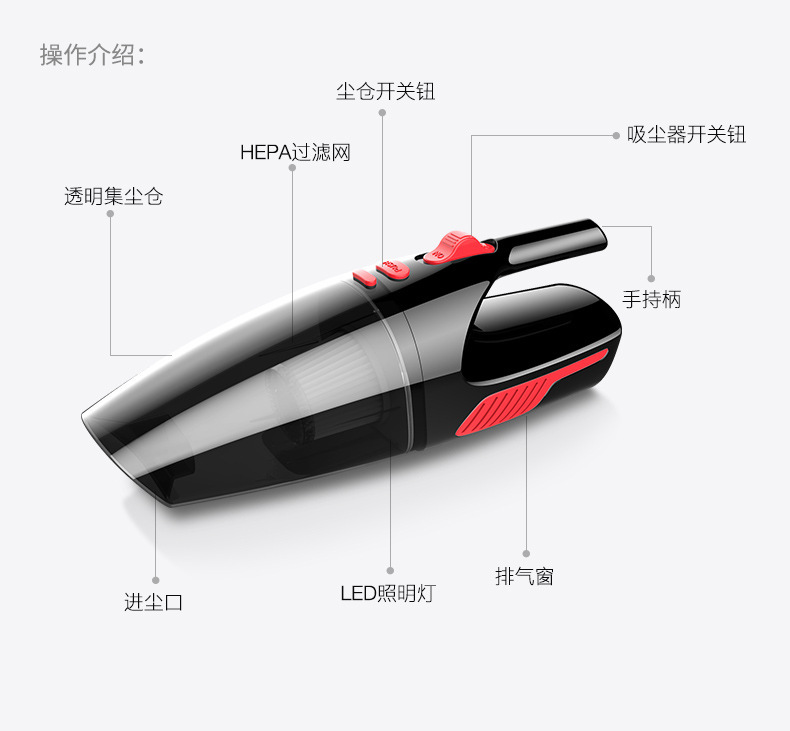 无线车载吸尘器批发 大吸力车用吸尘器两用 大功率吸尘器干湿两用详情32