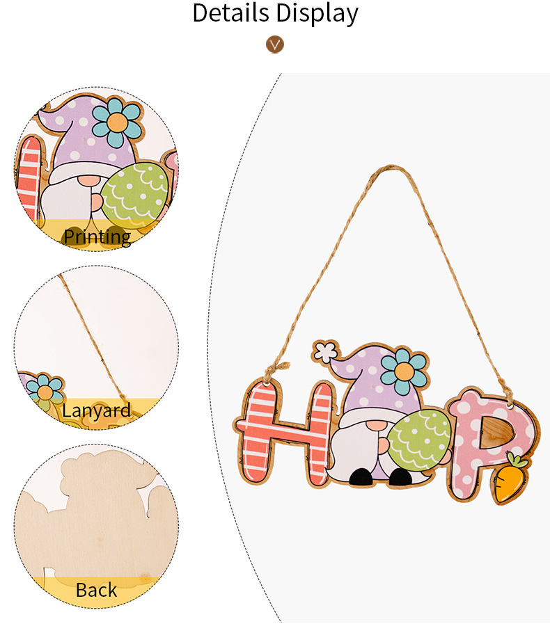 New cross-border Easter decorative items, Easter letter pendants, colorful rabbit pendants, colorful letter pendants pic 4