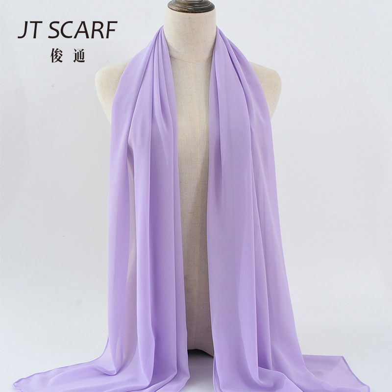 26色纯色人棉小帽加人棉长巾套装 丝光棉头巾一体套搭配详情1