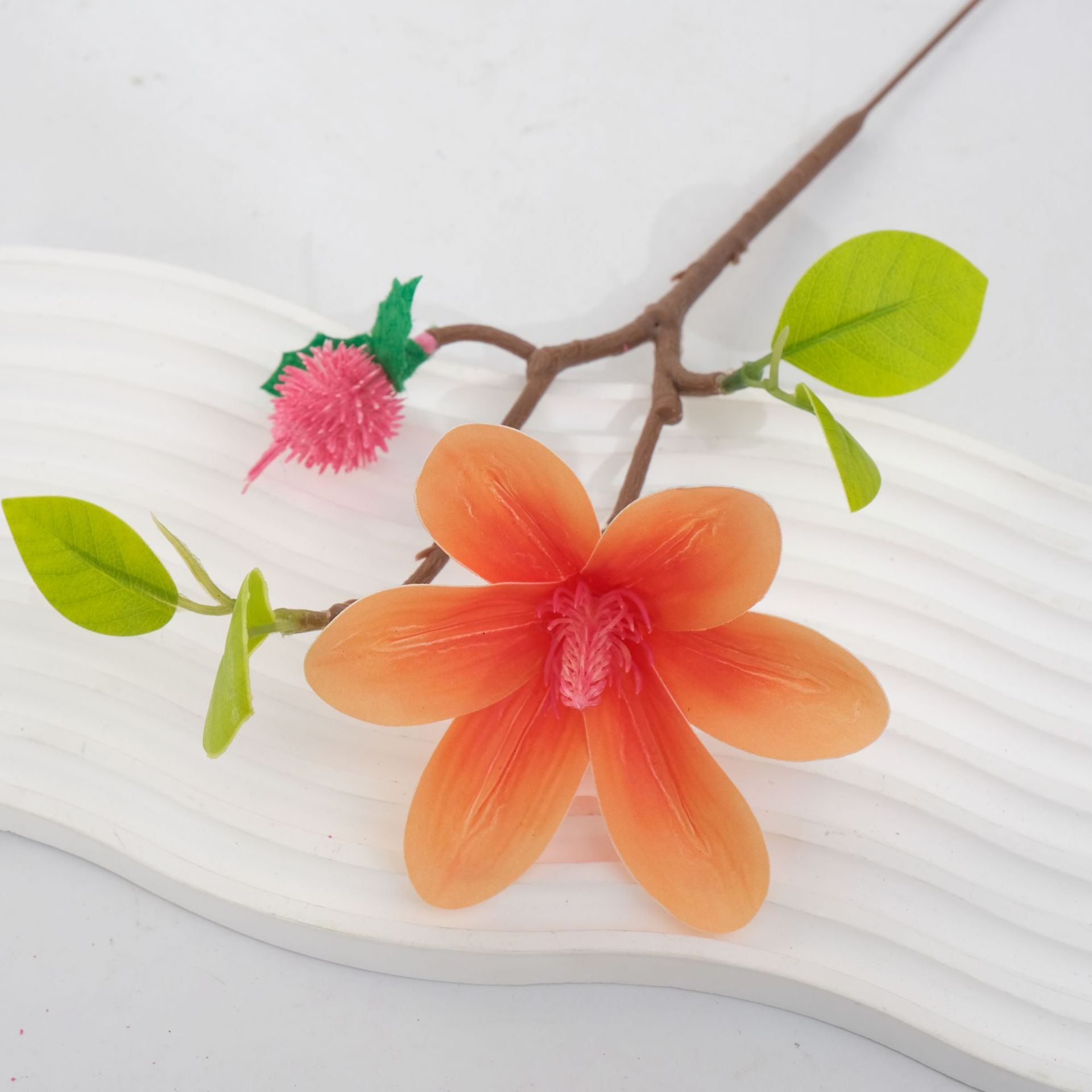 直销高档仿真花 绢花批发 玉兰花英雄花假花 客厅落地装饰花卉 美丽绽放不凋谢详情10