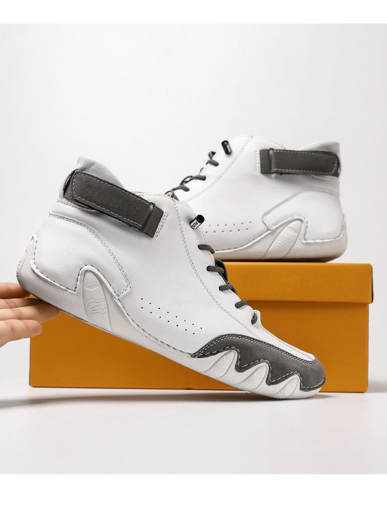 跨境独立站爆款女士马丁靴时尚拼色情侣鞋男女大码高帮休闲鞋短靴详情40