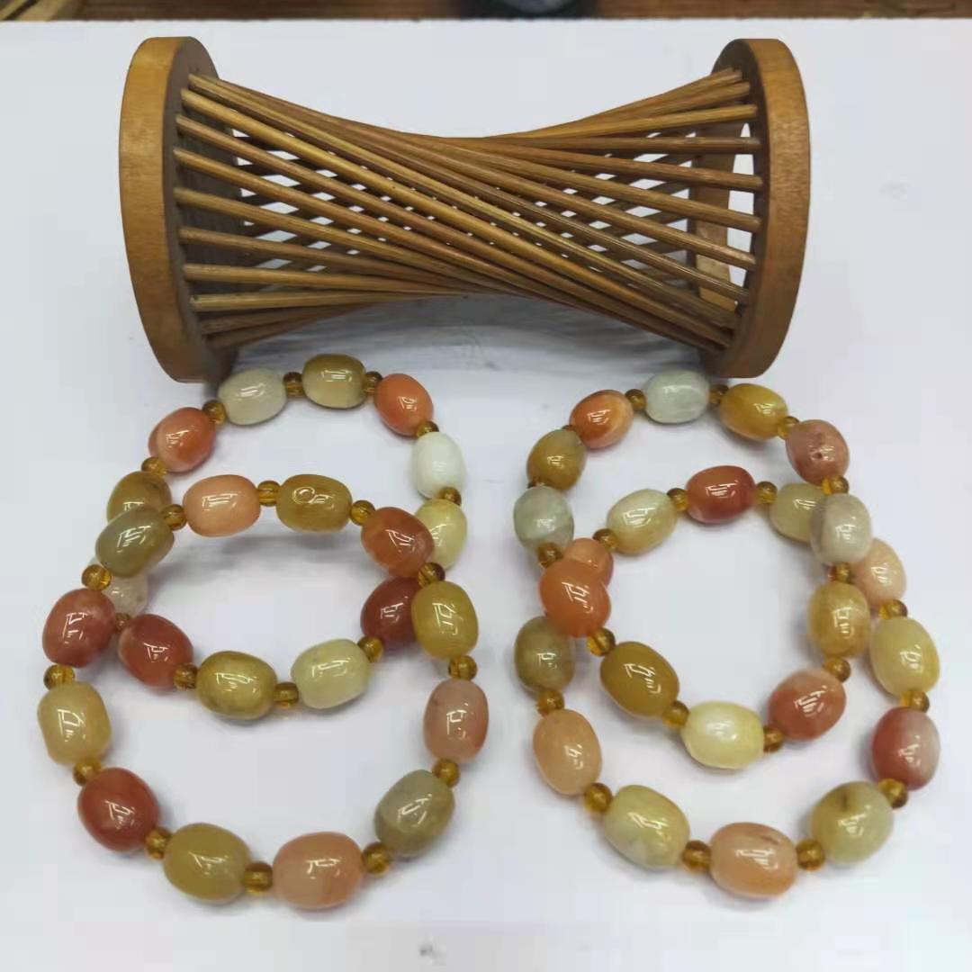 Jewelry and accessories Xinjiang golden thread jade drum bead and jujube bead combination bracelet diy Buddhist prayer bead bracelet manufacturer wholesale factory price pic 8