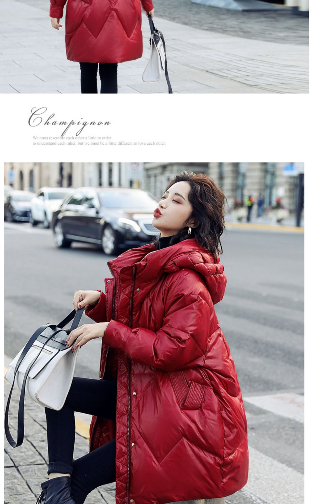 白鸭绒羽绒服女中长款20秋冬新款韩版宽松小个子冬季加厚外套详情16