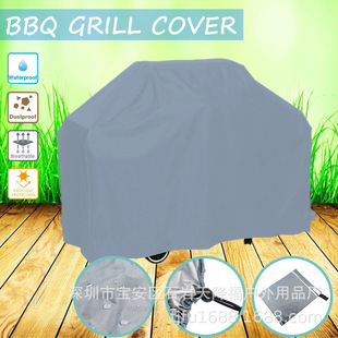 跨境热卖 210D涤纶   BBQ Cover 户外烧烤罩 户外家具防尘罩 黑色详情1