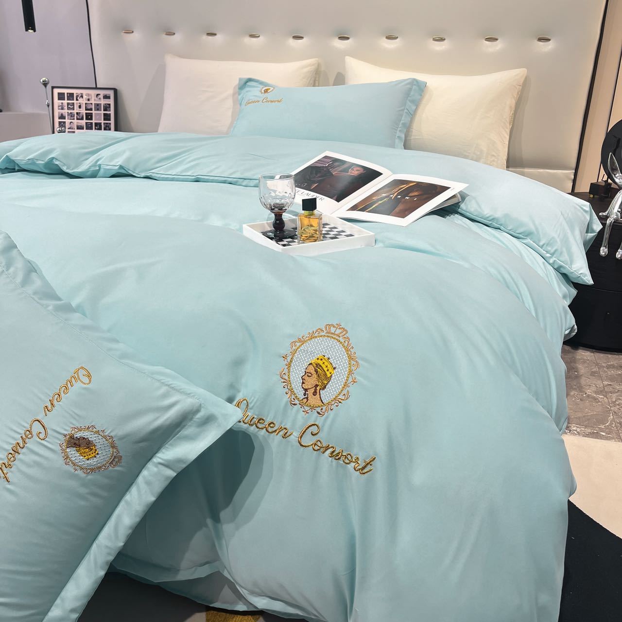 2023 New Madame Curie Embroidered and Brushed Four-Piece Pillowcase Set - Pleasant Autumn Scenery Series 48*74 One pic 4