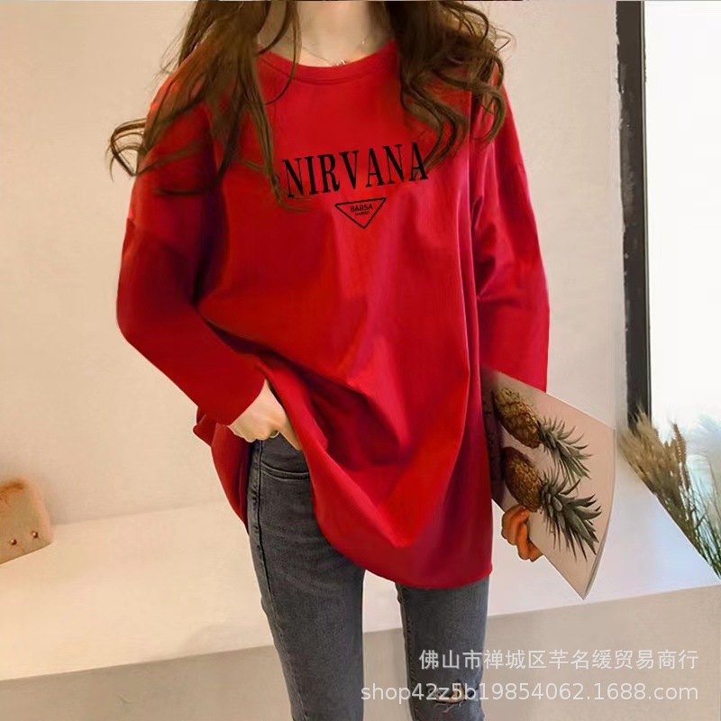 2023春秋新款女装长袖t恤韩版休闲大码女式t恤上衣打底衫外贸批发详情34