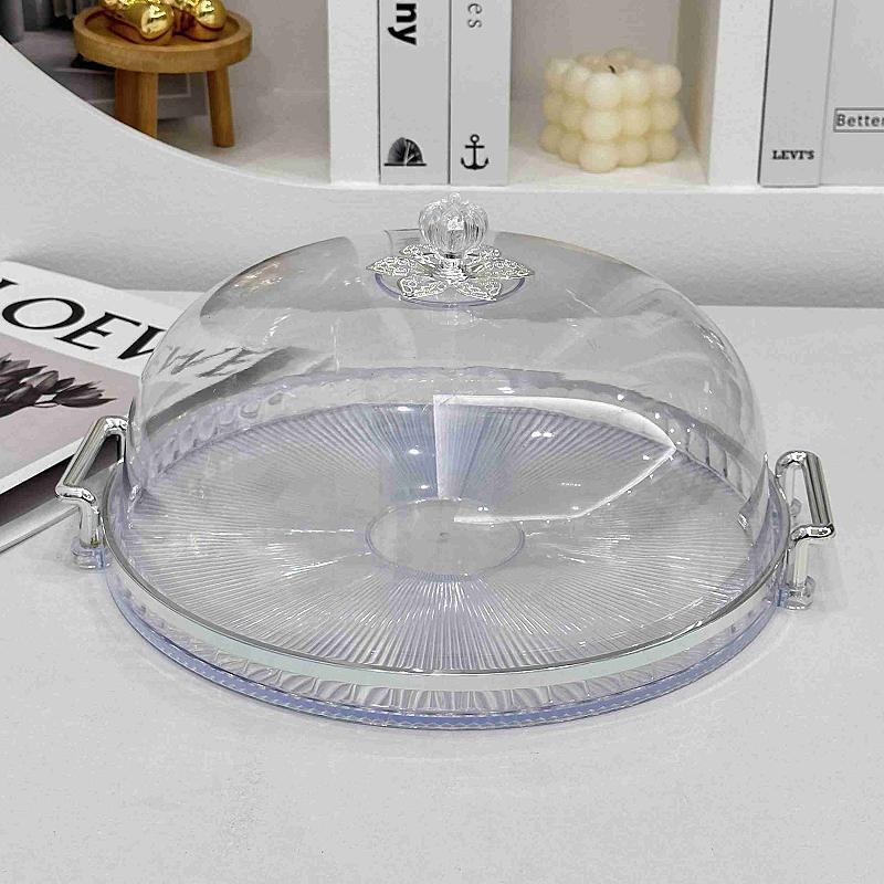 35蛋糕托盘家面包水果试吃盘带盖子透明塑料罩甜品盘蛋糕展示托盘详情3