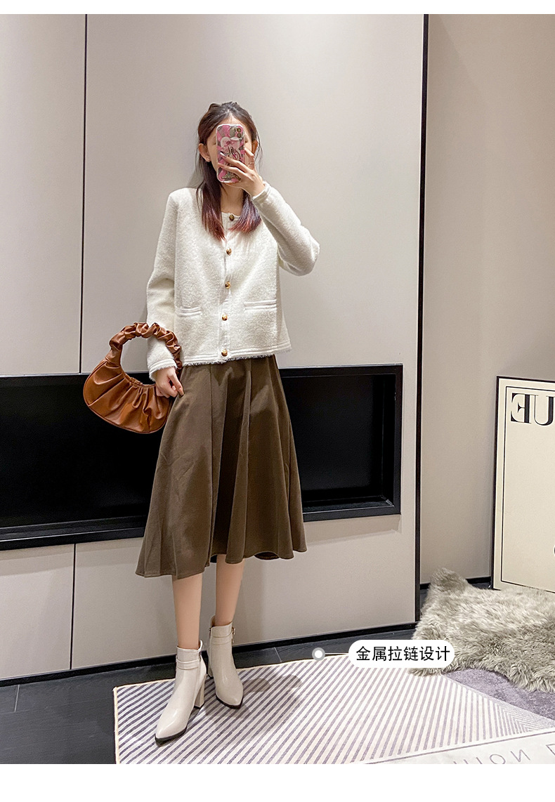 马丁靴女2024秋冬季新款欧美时尚尖头侧拉链高跟短靴粗跟时装女靴详情4
