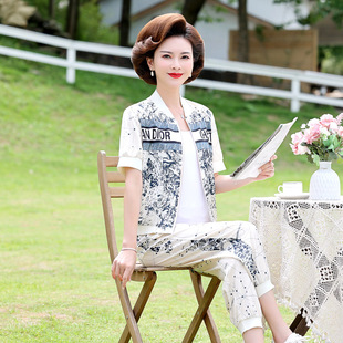 A stylish and elegant spring and autumn dress for middle-aged mothers, a long dress for women aged 40 to 50, a dress for middle-aged and elderly women pic 23