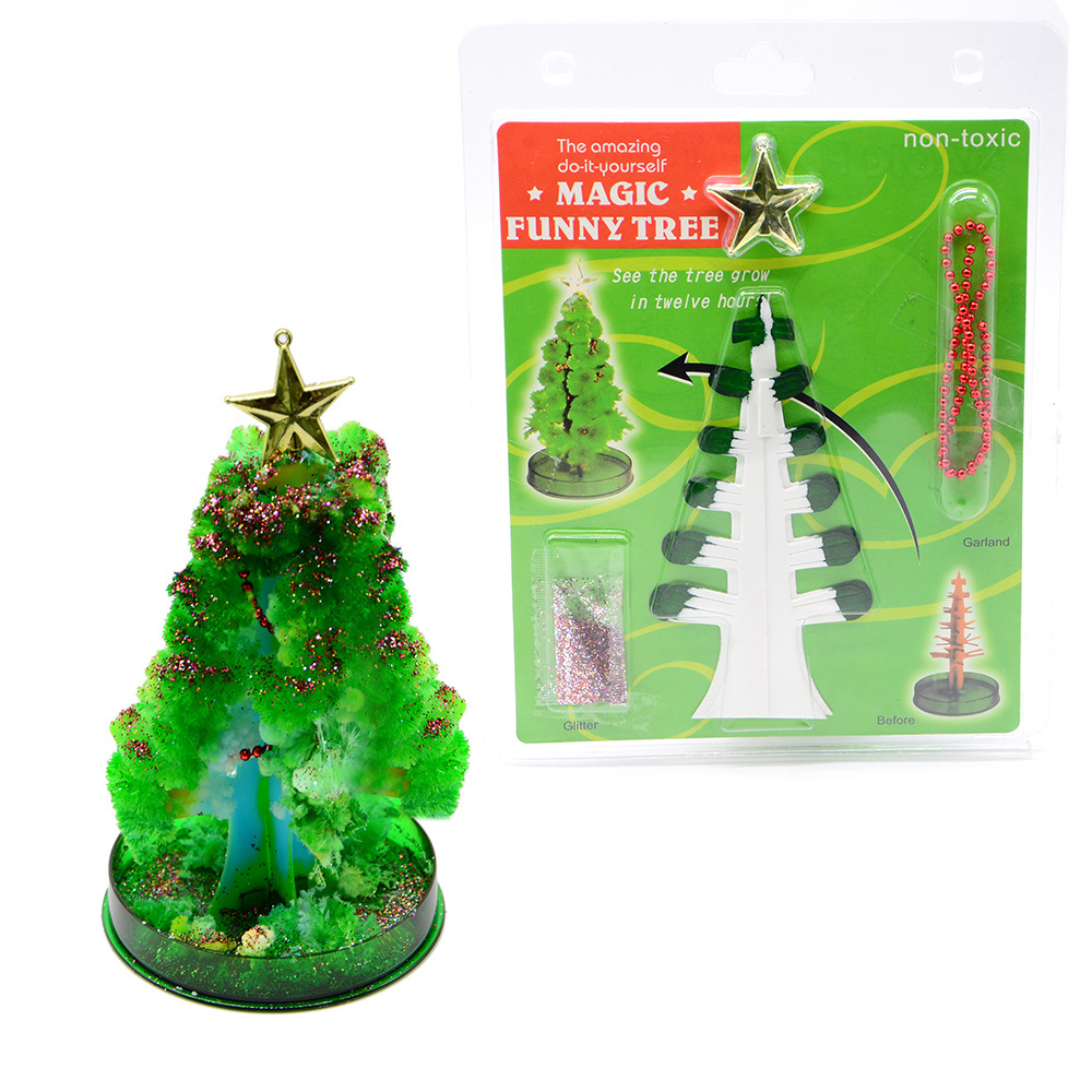 Douyin Internet celebrity best-selling paper tree blooming magic Christmas tree blooming when exposed to water paper toys wholesale cross-border pic 2