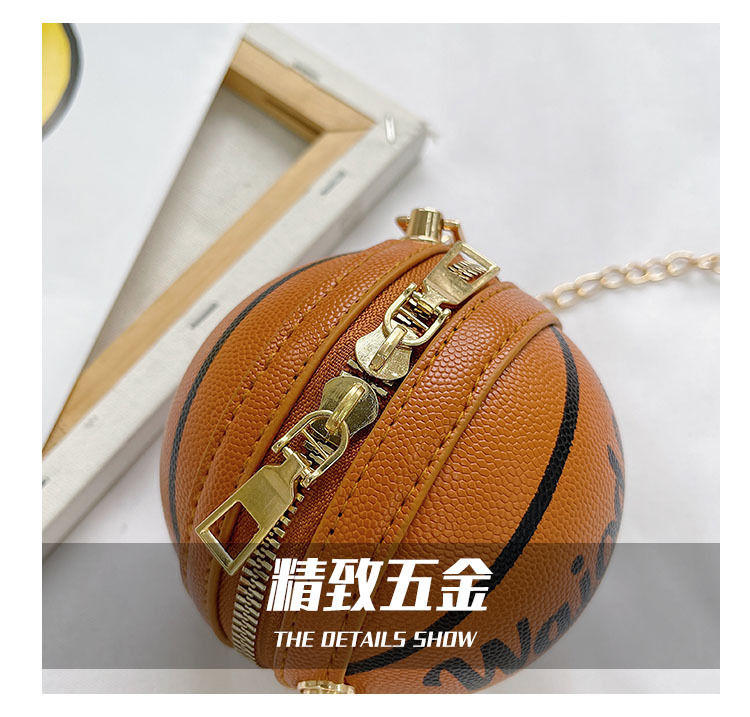 儿童包包新款蓝球零钱小包时尚女童迷你链条单肩斜挎包圆球包批发详情3