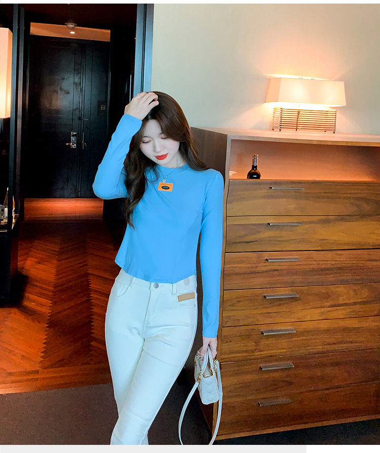 打底衫女内搭秋季2022年新款修身显瘦短款上衣洋气长袖打底小衫潮详情16