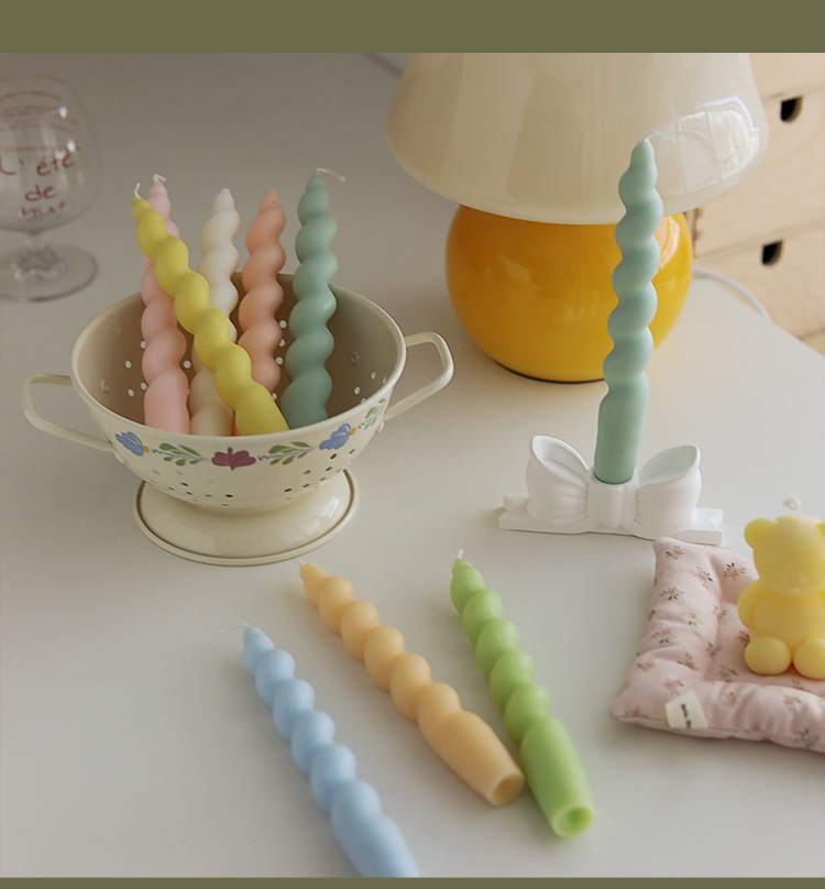 Twisted spiral rod wax, a niche atmosphere fragrance gift candle, handcrafted long rod shape cross-border aromatherapy candle pic 14