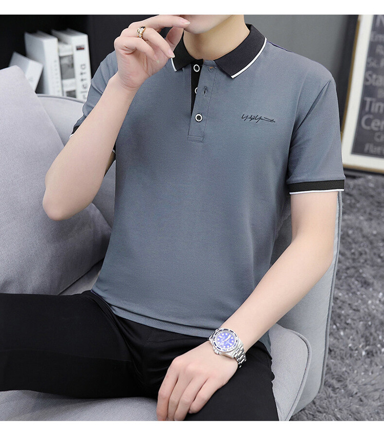 爆款纯棉短袖T恤男夏季新款翻领polo衫男士潮流详情18