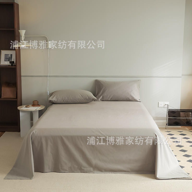 Wholesale of modern, simple and light luxury 100-count Gongsatin high-count dense all-cotton brushed bed sheets, bed linens and bedding items pic 4