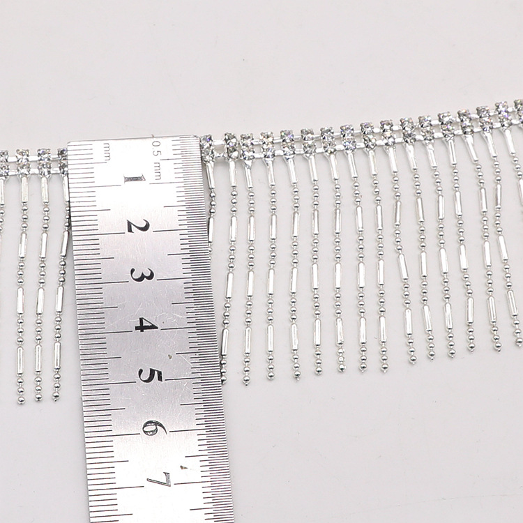 In stock: claw chain, welded tassel glass bead chain, water diamond fancy claw chain, welded code chain, dance costume, wedding dress decoration chain pic 5