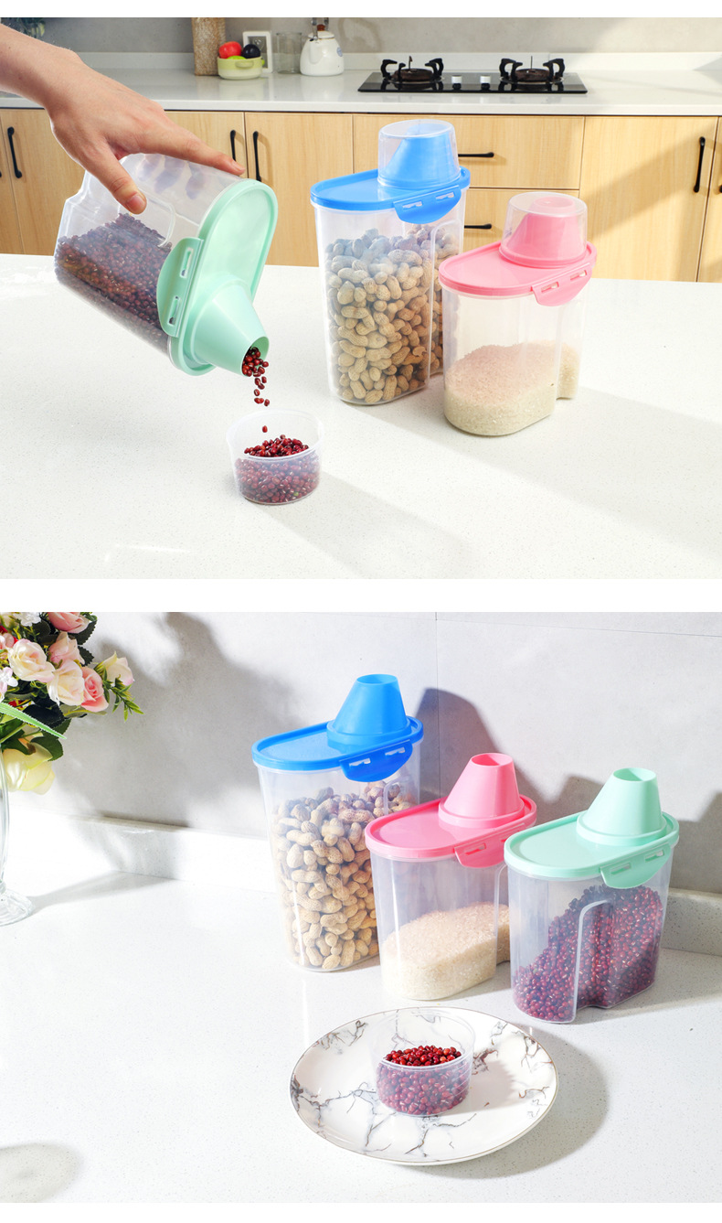 家用透明五谷杂粮储物罐食品干货厨房收纳盒塑料密封罐防水杂粮罐详情11