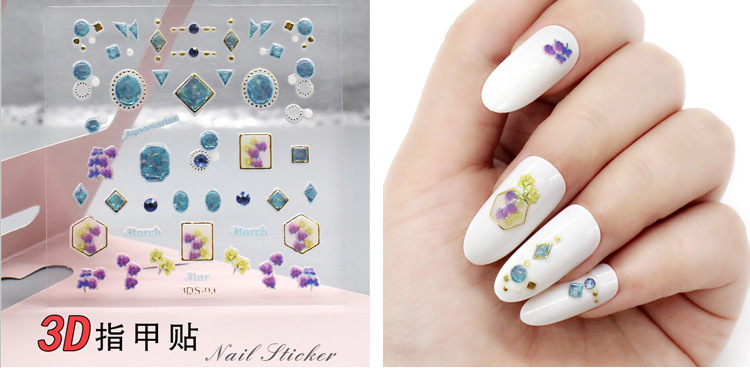 3D nail stickers, nail art stickers, laser stickers, new process, super adhesive back glue process pic 25