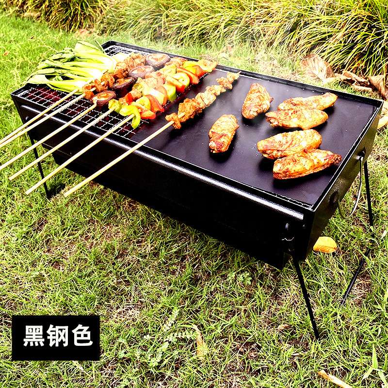 厂家现货新品网红马卡龙色烤漆户外烧烤炉BBQ便携式折叠烧烤架详情5