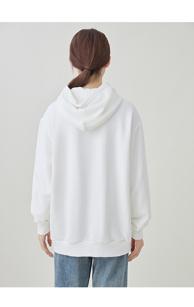 A trendy Korean-style hooded sweatshirt for women in the autumn of 2023, featuring a cartoon rabbit loose and versatile large-sized long-sleeved coat pic 16
